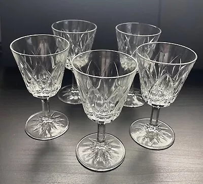 Buy Five Vintage Cut Glass Sherry /wine Glasses. Very Small Chip In Rim On One • 12£