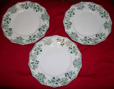 Buy Lot Of 3 Milton By Grindley Green Roses Scrolls Plates # 292397, 8 3/4 D • 15.38£