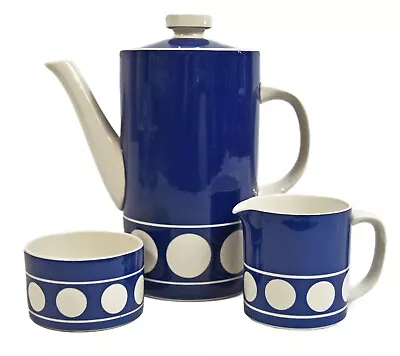 Buy TG Green Judith Onions Jersey Blue Coffee Pot Milk Jug & Sugar Bowl Cornish Ware • 40£