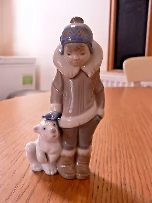 Buy A Lovely Lladro 4328  Eskimo Boy With Pet  Figure. • 29.99£
