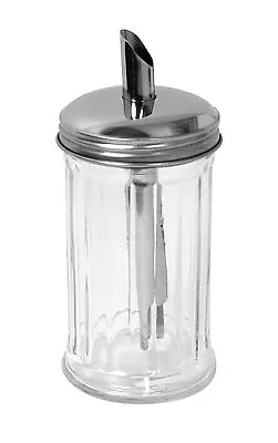 Buy Glass Sugar Dispenser/Pourer, Shaker With Stainless Steel Top, Retro Style • 5.25£