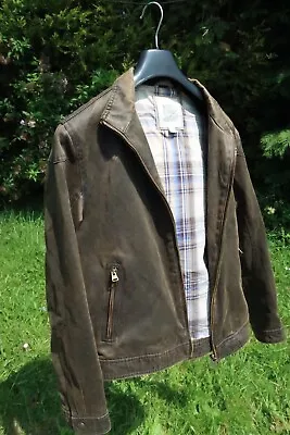 Buy M&S North Coast Mens Vintage Brown Beaten  Leather Look Wax Look Mens Jacket S • 15£