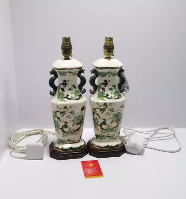 Buy Mason's Ironstone Chartreuse Octagonal Pair Of Table Lamps Green Tokyo     I3A • 9.95£