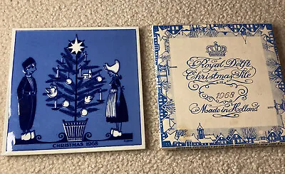 Buy Vintage Royal Delft Christmas Tile Christmas 1968 6 X6  With Packaging • 15.34£