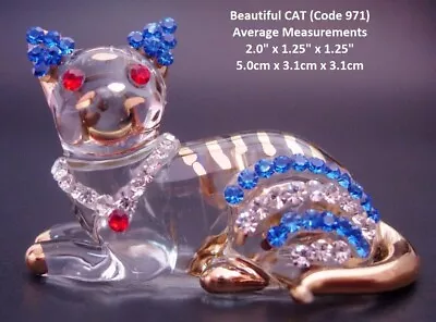Buy Glass CAT Glass KITTEN Glass Ornament Glass Animals Decorative Glass Figurine • 13.19£