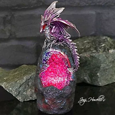 Buy Dragon Amethyst Crystal Geode Sculpture Ornament LED Light Guardian Protector • 13.90£