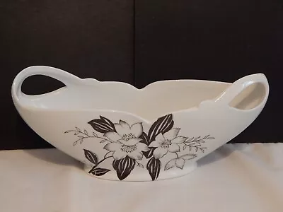 Buy Burleigh Ware Burgess And Leigh Vintage White & Black Floral Mantle Vase 34x15cm • 14£
