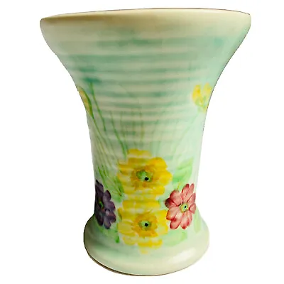 Buy Vintage E Radford Vase Flowers Green Hand Painted Signed W G Small • 12.49£