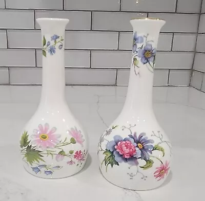 Buy Crown Staffordshire England Fine Bone China Floral Bud Vases • 38.54£