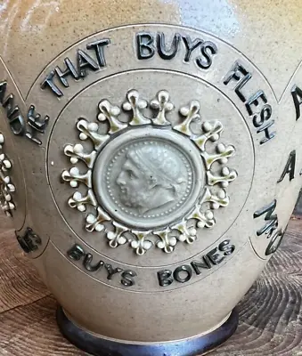 Buy Antique DOULTON LAMBETH STONEWARE ALE JUG Roundels Medallions Souvenir Pottery • 94.97£