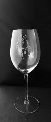 Buy Horse Head Engraved Dartington Crystal Stemmed Wine Glass & Slate Coaster Gift  • 14.25£