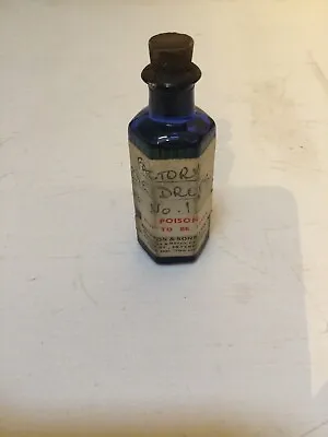 Buy Vintage Original Label Glass Cobalt Blue Poison Bottle • 22£