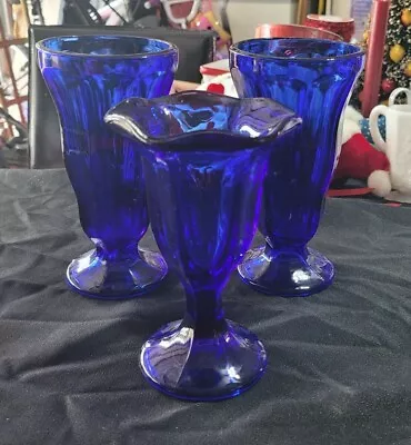 Buy Vtg. Cobalt Blue Glassware. Lot Of 3 Pcs. Vintage • 18.99£