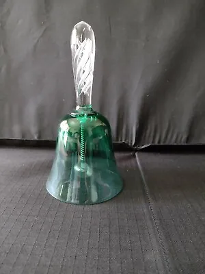 Buy Green Vintage  Glass Bell With Inner Spiral Handle • 7.99£