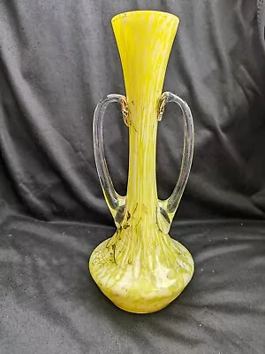 Buy Franz Welz Yellow White Spatter Glass Vase. • 15£