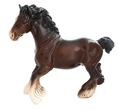 Buy Vintage Beswick Cantering Shire 975 Brown Gloss Excellent Original Condition • 27.95£