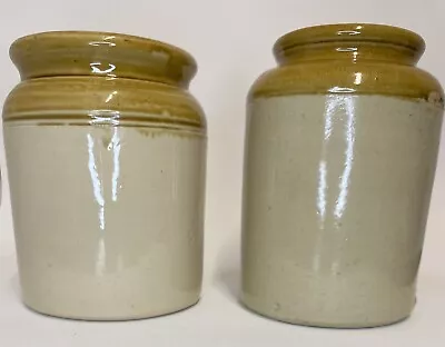 Buy Vintage Glazed Stoneware Storage Utensil Jar Pot Vase X2 • 30£