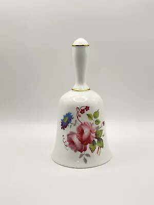 Buy Coalport Bone China Hand Bell - Elegant Floral Pattern With Pink Roses, Gold • 22£