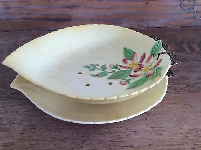 Buy Vintage Carlton Ware Salad Bowl Drainer & Stand - Yellow Apple Blossom Pattern • 19.95£