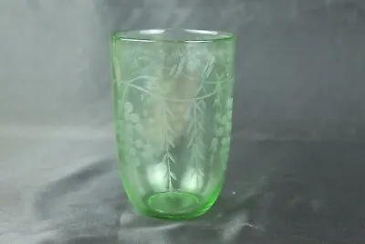 Buy Antique Victorian Style Green Cut Glass Tumbler: Vintage Glassware Collectible • 73.44£