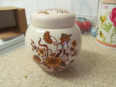 Buy Sadler Pottery Ginger Jar White With Gold Flower Decoration Lidded • 5£