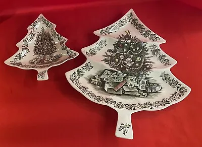 Buy Vintage Antique Johnson Bros Merry Christmas Tree England Hand Paint Plate 20cm • 20£
