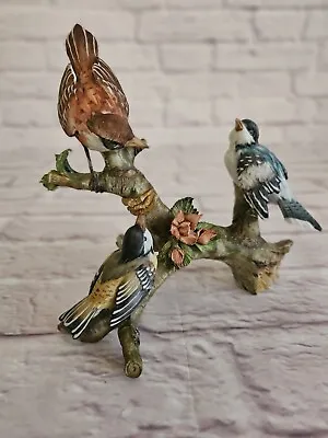 Buy Capodimonte Edoardo Tasca Ceramic Figurine Of 3 Birds In The Branch,Ltd Edition  • 44.99£
