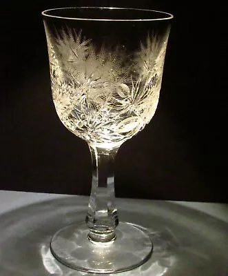 Buy JOSEF SVARC Aperitif Crystal Wine Glass Thistle Hand Cut Signed Czechoslovakia • 85.24£