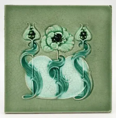 Buy Art Nouveau Fireplace Tile Floral Design Alfred Meakin Ltd. C1905 AE4 • 35£