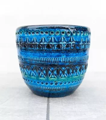 Buy Vintage Italian Bitossi Aldo Londi Rimini Blue Vase Planter 701/12 1960s MCM Art • 80£