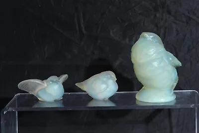 Buy 3 Sabino France Opalescent Glass Sparrow Birds All Marked • 85.35£