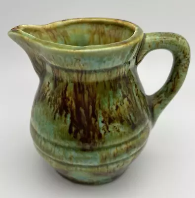 Buy Vintage Drip-Glazed Pottery Miniature Pitcher Green And Brown • 18.21£