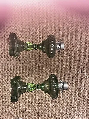 Buy Heavy Green Glass Oil Lamp/Gas Lamp Style Victorian Candle Holder • 14.99£