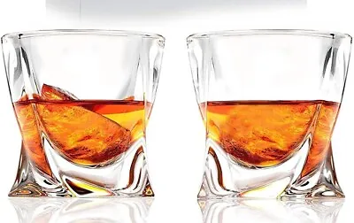 Buy Crystal Glass Twist Tumbler 340ml Whiskey Spirit Glass Two Piece Ideal Gift • 18.99£