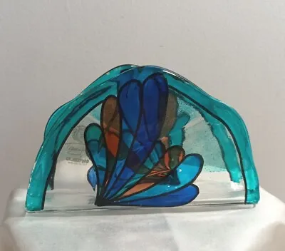 Buy VTG Colorful Glass Napkin/letter Holder Torrigiani Made In Italy Hand Painted  • 22.50£