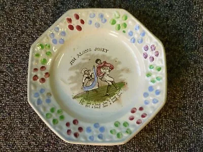 Buy Antique Staffordshire Pottery Nursery Plate Jim Along Josey Transfer Early 19thC • 35£