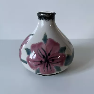 Buy Cobridge Pottery Corn Cockle Vase Stoneware Pink Floral • 18.99£