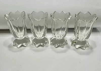 Buy Vintage Cut Crystal Tulip Glasses Set Of 4 Cordial Dessert - See Photos • 23.62£