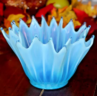Buy Fostoria Heirloom Blue Opalescent Handkerchief Bowl • 33.20£