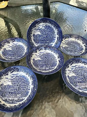 Buy Vintage Churchill Blue Willow Plates Set Of 16 Plates & Bowls • 132.99£