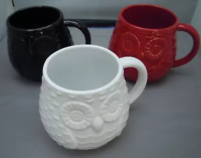 Buy John Lewis Owl Stoneware Mug Set Of 3 Red, Black, White. • 29.99£