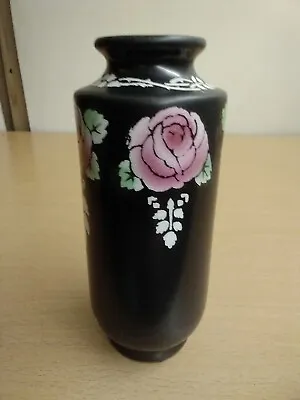Buy VINTAGE SHELLEY Art Deco CHINA BLACK ROSE Vase 793 5.25  CHARITY  • 12£