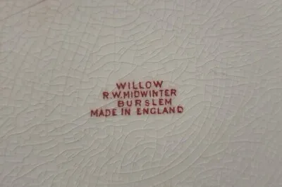 Buy Willow Plate WR Midwinter  Pottery  RW  Backstamp Error! On Pre-1932 England • 61.67£