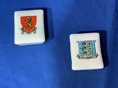 Buy 2 Goss Crested China Pill Pots - Henley On Thames And New Romney Crests • 4£