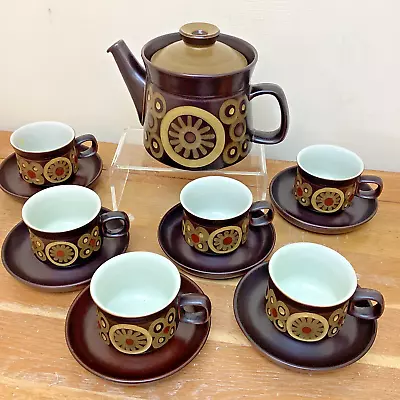 Buy Denby Vintage Arabesque Tea Pot And Cups & Saucers Set For 6 WA3 • 9.99£