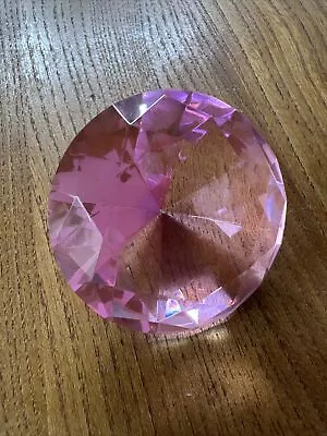 Buy Large Pink Diamond Shaped Crystal Glass Gem Paperweight  • 7.50£