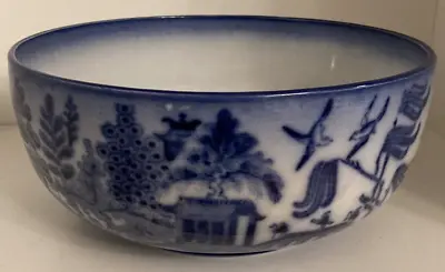 Buy Minton Willow Flow Blue Antique Fruit Bowl. C1891-1912. • 49£