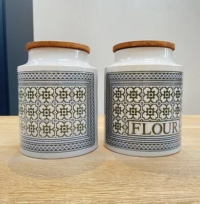 Buy Vintage Hornsea Pottery Blue Tapestry Pattern Storage Jar Biscuit Flour 20cm 8” • 35£
