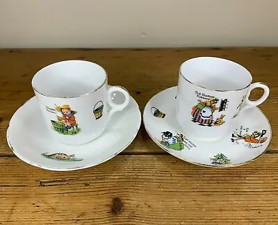 Buy 2 Children's Nursery Rhyme Teacup & Saucers By Plant Tuscan China 1930's 1940's • 12.95£