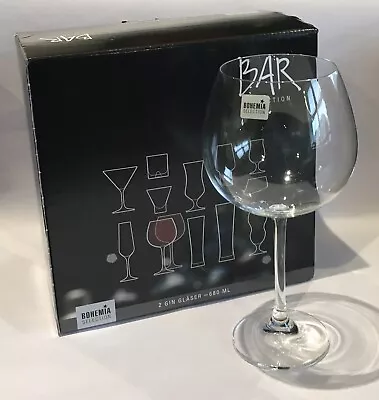 Buy Bohemia Selection Gin Glasses BAR Selection Clear 680ml Set Of 2 New Boxed • 6.99£